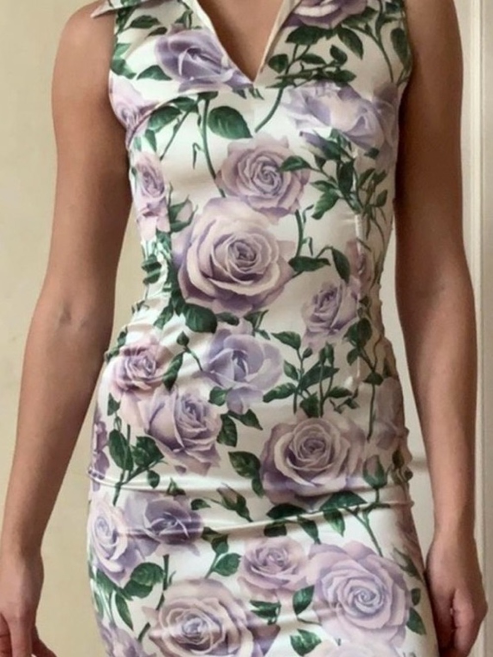 Dolce & Gabbana Cream dress Lavender Rose Print